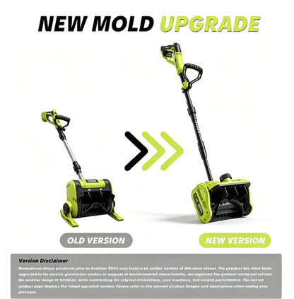 21V Cordless Snow Shovel with 2 Batteries, Adjustable Handle & Directional Chute