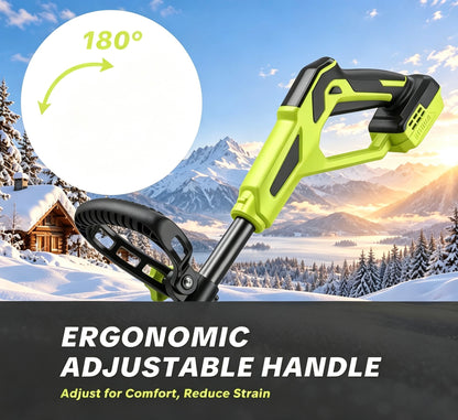 21V Cordless Snow Shovel with 2 Batteries, Adjustable Handle & Directional Chute